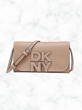 NWOT | DKNY Nicole Flap Crossbody Bag Cappuccino Beige Taupe Small Shoulder Hand
